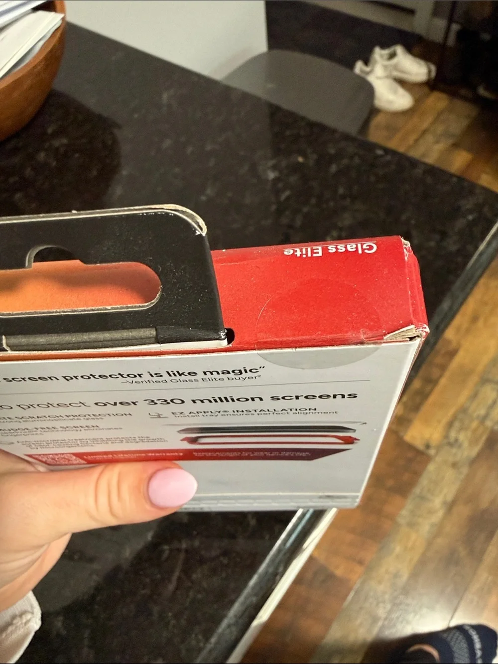 InvisibleShield Glass Elite Screen Protector for iPhone 15 Pro - Red Packaging
